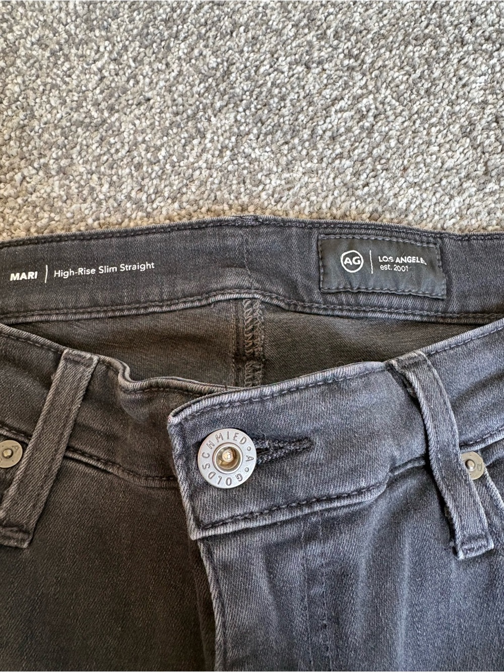 AG Adriano Goldschmied Mari Slim Straight Black Jeans Elevated Basic Size 31 - Picture 3 of 10